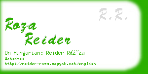 roza reider business card
